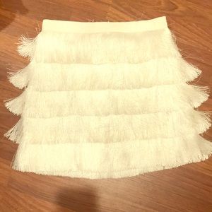 Club Monaco white fringe skirt, NWT